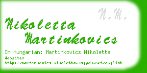 nikoletta martinkovics business card